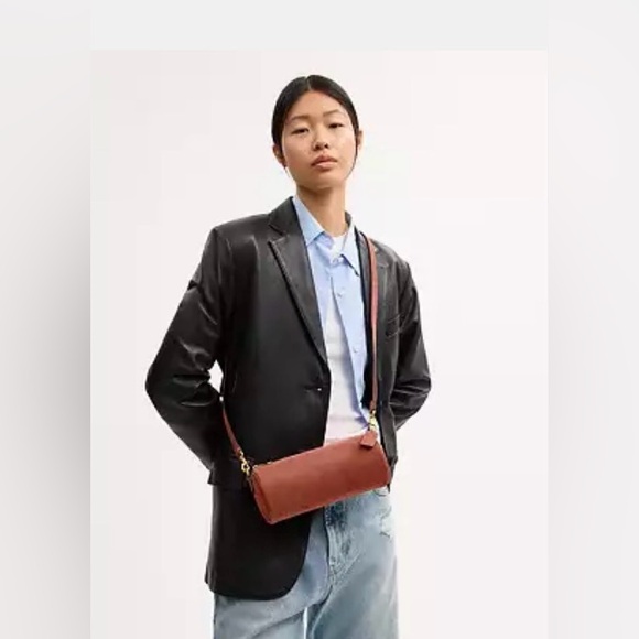 Coach Tan Suede Leather Barrel Bag - Picture 8 of 9